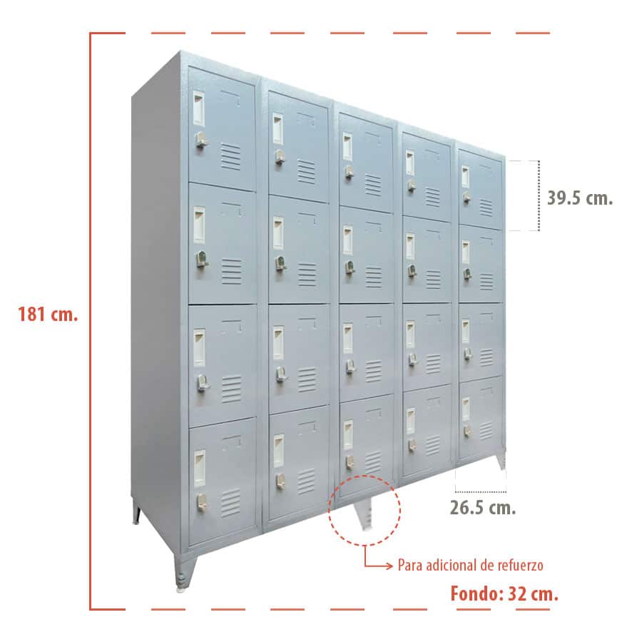 LOCKER METÁLICO - 20 CASILLEROS